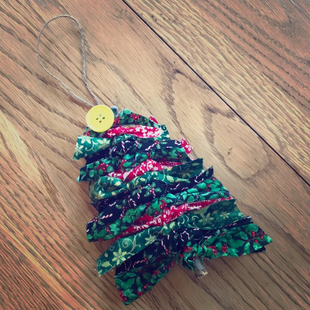 RUSTIC HANDMADE  FABRIC CHRISTMAS ORNAMENT